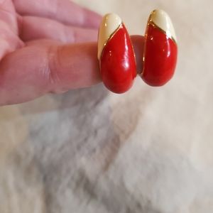 Red & White Earrings